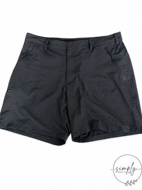 Columbia Fir Ridge Shorts Mens 42 Black Stretch Hiking Zip Pocket Outdoor